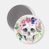 Halloween Floral Sugar Skull Magneet (Voorkant / Achterkant)
