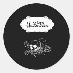 Halloween Floral Sugar Skull Ronde Sticker