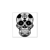 Halloween Floral Sugar Skull Rubberstempel (Afrduk)
