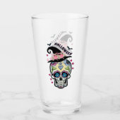 Halloween Flower Skull Glas (Voorkant)