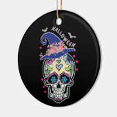 Halloween Flower Skull Keramisch Ornament (Links)