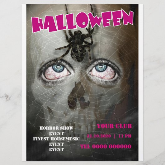 halloween flyer poster skull (Voorkant)