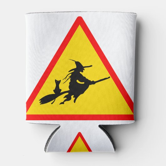 Halloween Flying Witch op bezembord Blikjeskoeler (Voorkant)
