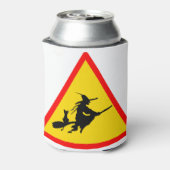 Halloween Flying Witch op bezembord Blikjeskoeler (Blikje Achterkant)