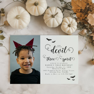 Halloween Foto Drie Geesten 3e Verjaardagsfeestje Kaart