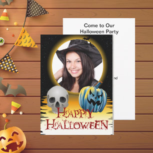 Halloween Foto Lijst Skull en Jack o' Lantern Kaart