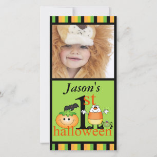 Halloween Fotokaart voor Baby's 1e Verjaardag