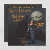 Halloween fotouitnodiging VOEGT UW EIGEN GEZICHT I Kaart (Voorkant / Achterkant)