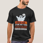 Halloween-fout 404 Costume niet gevonden coderings T-shirt (Voorkant)