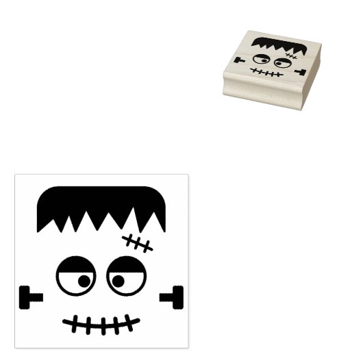 Halloween Frankenstein Uitnodiging voor Kaart Rubberstempel (Gestempeld)
