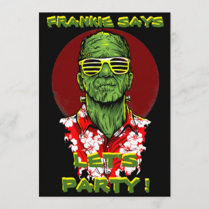 halloween frankenstein - uitnodiging voor strandpa