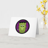 Halloween Frankie Tshirts and Gifts Kaart (Gele Bloem)