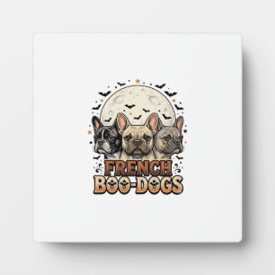 Halloween Franse Boo Honden Grappige Vintage_1 Fotoplaat