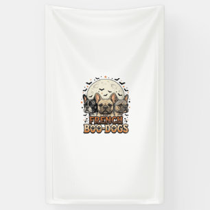 Halloween Franse Boo Honden Grappige Vintage_1 Spandoek