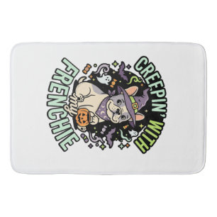 Halloween Franse Bulldog Griezelige Gezel Badmat