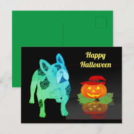 Halloween französische Bulldogge Postkarte Briefkaart