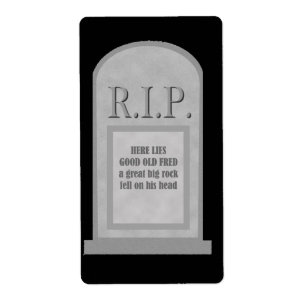 Halloween Fred Tombstone Label