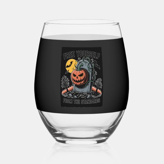 Halloween Free Yourself From The Standards.jpg Wijnglas Zonder Voet (Voorkant)