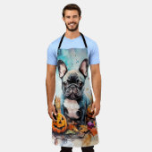 Halloween French bulldog met pompoenen eng Schort (Gedragen)