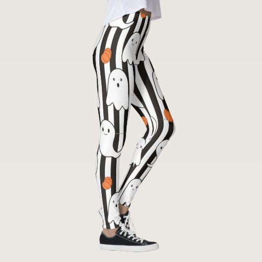 Halloween Friendly Ghost en Pumpkin Pattern Leggings (Rechts)