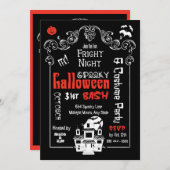 Halloween Fright Night Invitations Kaart (Voorkant / Achterkant)