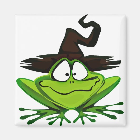 Halloween Frog in Witch Pet Magneet (Voorkant)