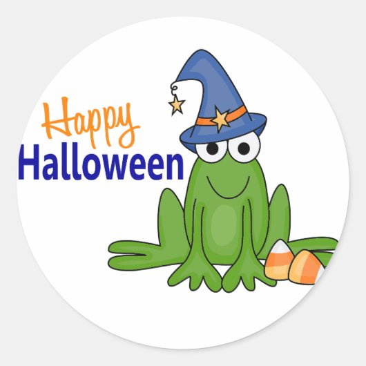 Halloween Frog Ronde Sticker (Voorkant)