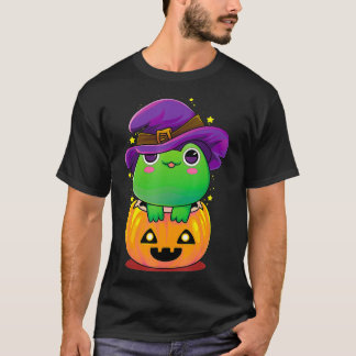Halloween Frog Witch Pet Amphibian Pumpkin T-shirt
