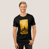 Halloween Full Moon Night Tri-Blend Shirt (Voorkant volledig)