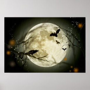 Halloween Full Moon Poster