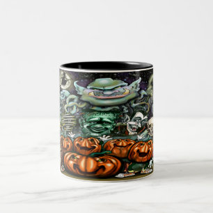Halloween Fun Art Tweekleurige Koffiemok