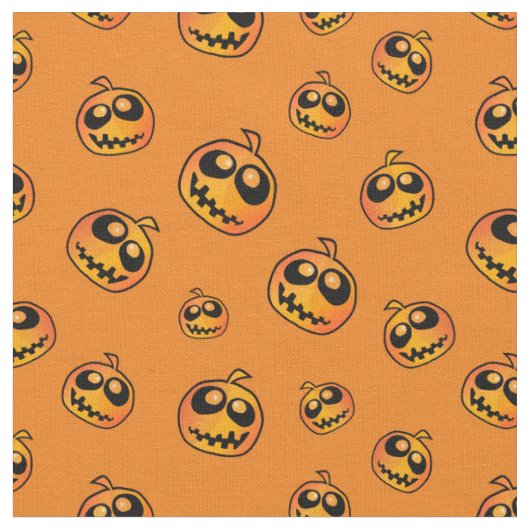 Halloween Fun Pumpkin Pattern Stof (Close Up)