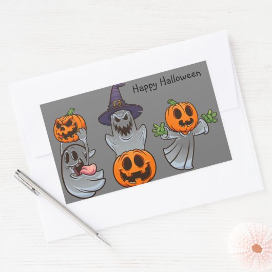 Halloween Fun Rechthoekige Sticker (Envelop)