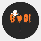 Halloween Funny Cute Ghost Boo! Design Gift  Ronde Sticker (Voorkant)