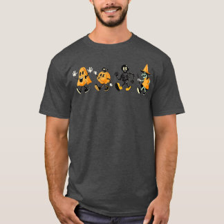 Halloween Funny Dansende Ghosts Pumpkin Skeleton W T-shirt