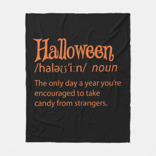 Halloween Funny Dictionary Definition Fleece Deken