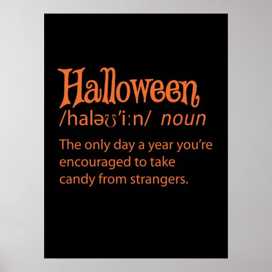 Halloween Funny Dictionary Definition Poster (Voorkant)