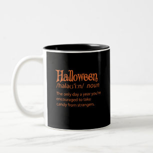 Halloween Funny Dictionary Definition Tweekleurige Koffiemok