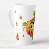 Halloween Funny Pumpkin Face Latte Mok (Linkerhoek)