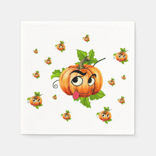Halloween Funny Pumpkin Face Servet