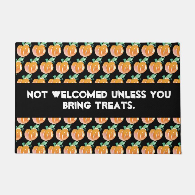 Halloween Funny Quote Pumpkin Patch | WATERVERF Deurmat (Voorkant)