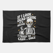 Halloween Funny Sarcastic Dead Inside Theedoek (Horizontaal)