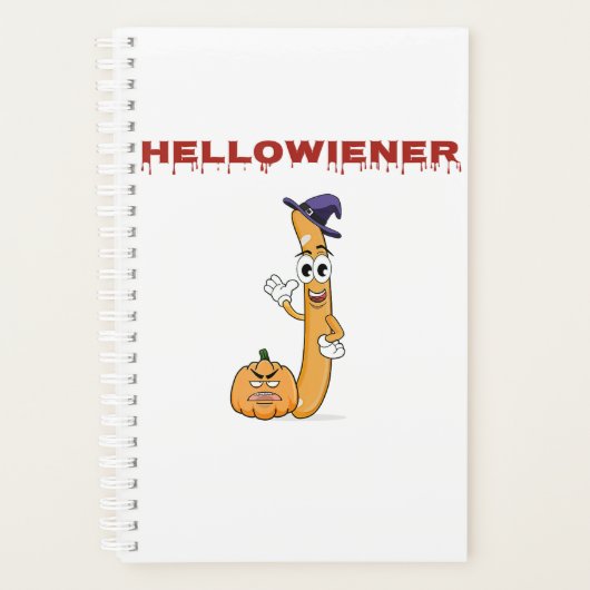 Halloween Funny Sarcastic Waving Wiener Pumpkin Wi Planner (Voorkant)