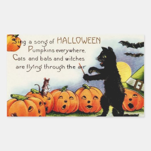  Halloween Funny Scary Cat Pumpkin Sticker (Voorkant)