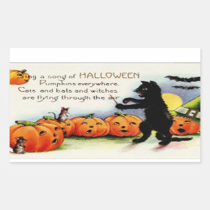 Halloween Funny Scary Cat Pumpkin Sticker