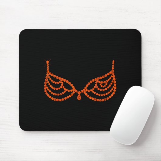 Halloween Funny Showgirl Orange Crystal Bra Lazy C Muismat (Met muis)