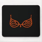 Halloween Funny Showgirl Orange Crystal Bra Lazy C Muismat (Voorkant)