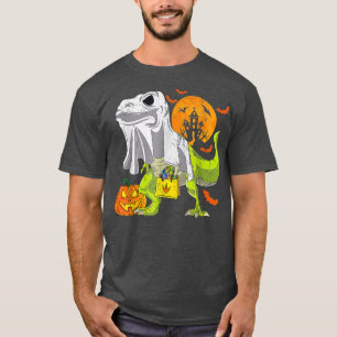 Halloween Funny Skeleton Riding Mummy Dinosaur T r T-shirt