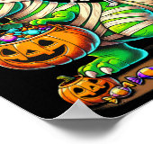 Halloween Funny T Rex Dinosaur Mummy Boys Trick Tr Poster (Hoek)