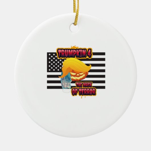Halloween Funny Trumpkin Classic Keramisch Ornament (Voorkant)